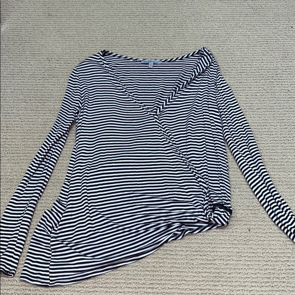 Striped wrap top, soft xs small